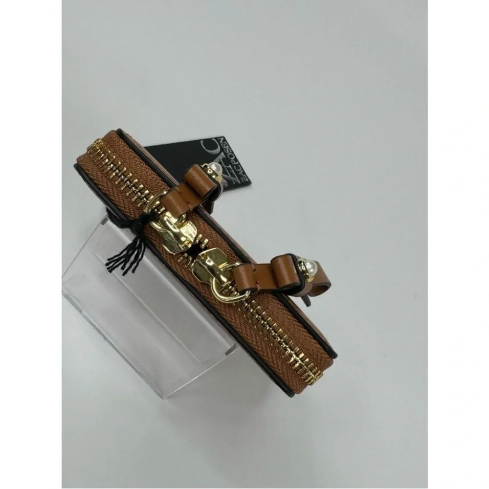 ZAC Zac Posen Women's Eartha Zipped Small Wallet-Pearl Lady Brown NWT